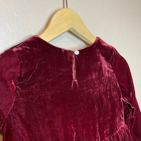 Vignette Girls Charlotte Velvet Dress in Burgundy Size 8y - Picture 4 of 7